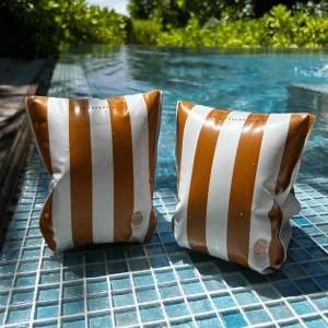 Brassards de natation 0-2 ans | marron – blanc