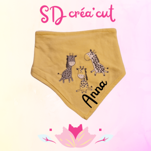 Bavoir Bandana Girafe Jaune