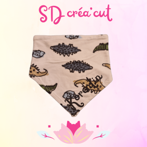 Bavoir Bandana Blanc Dino