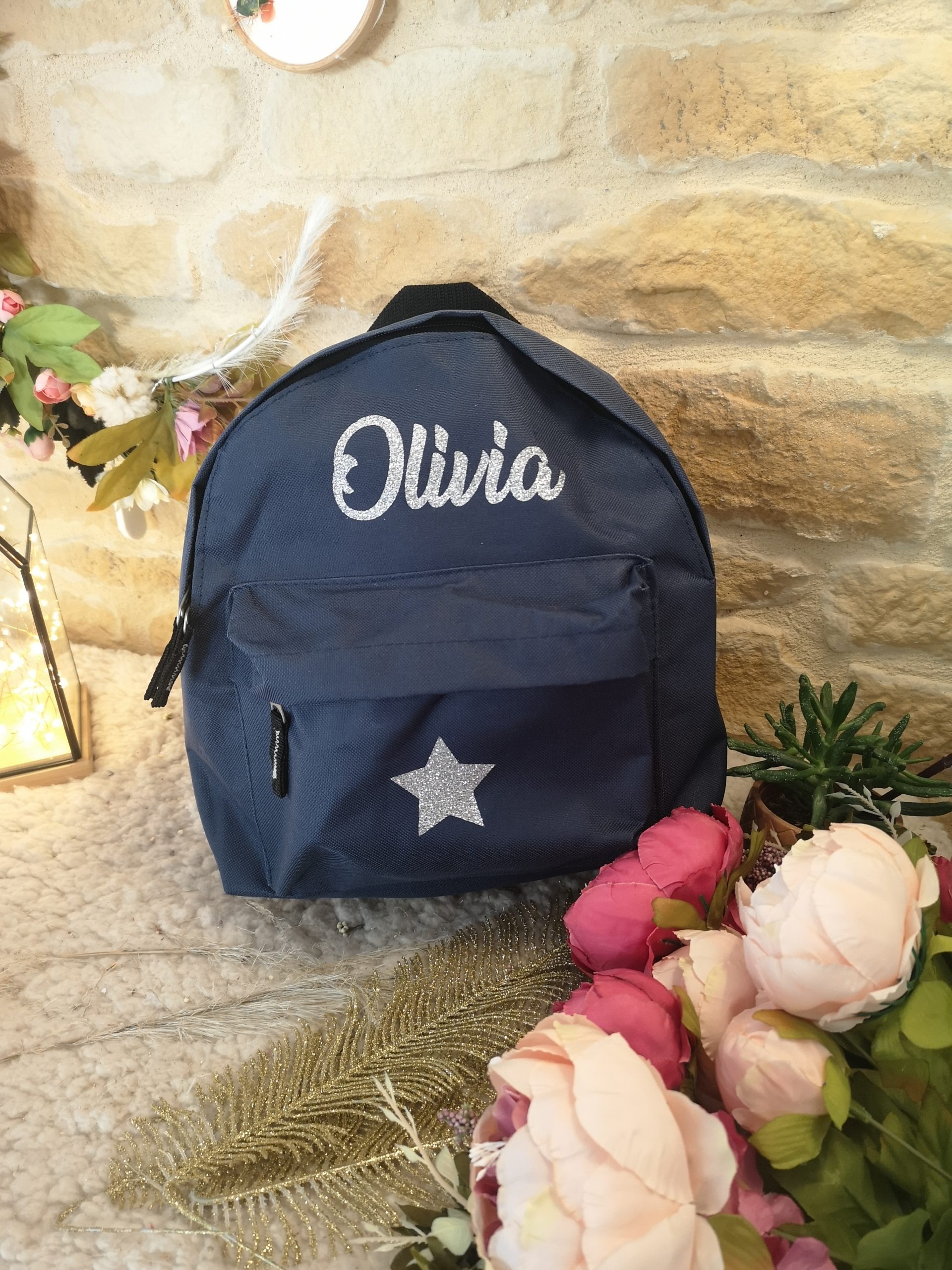 Sac à dos enfant petit modèle à personnaliser Bleu nuit