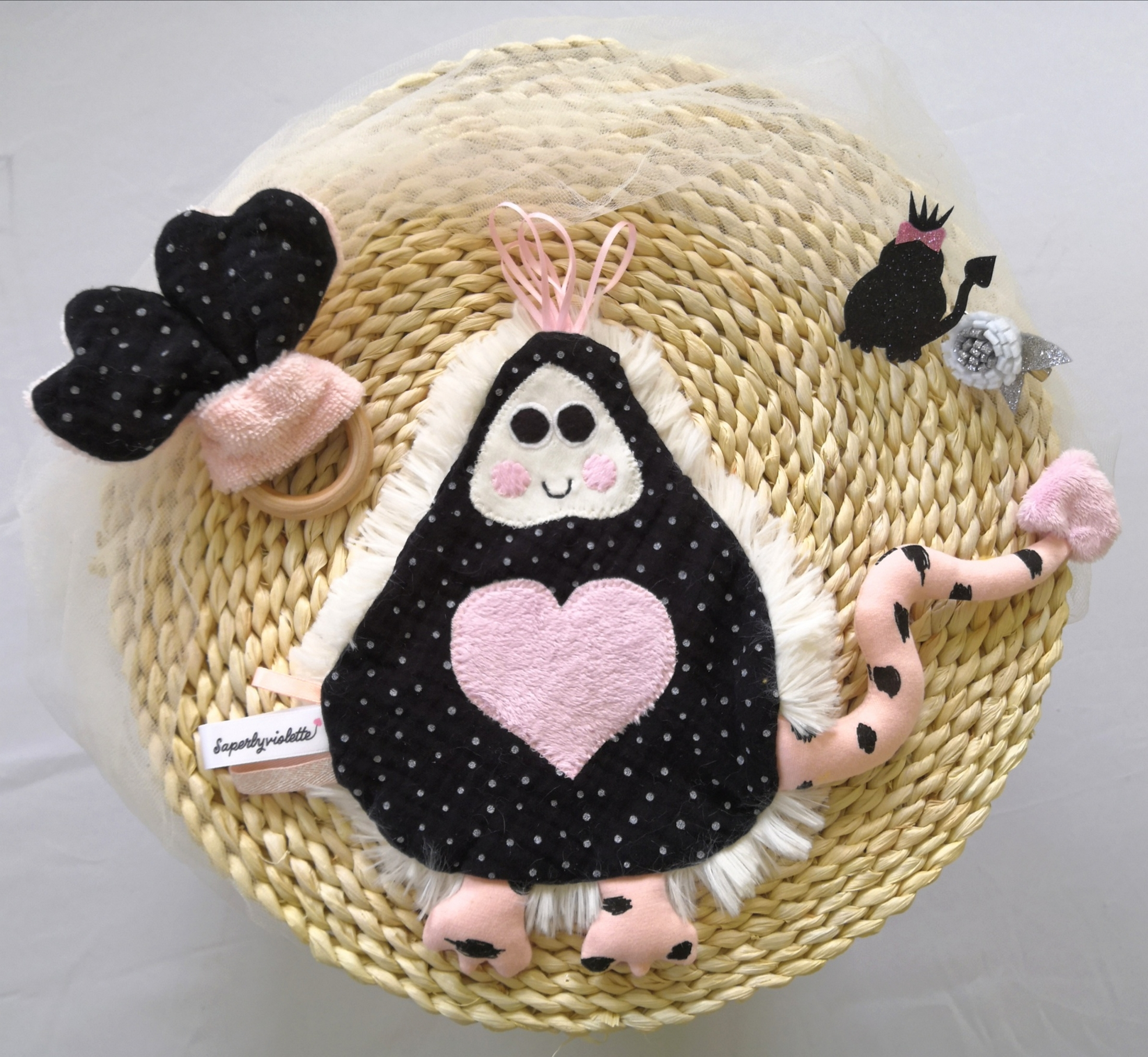 Doudou “Miss Papouillou” raplapla, personnalisable – Image 7