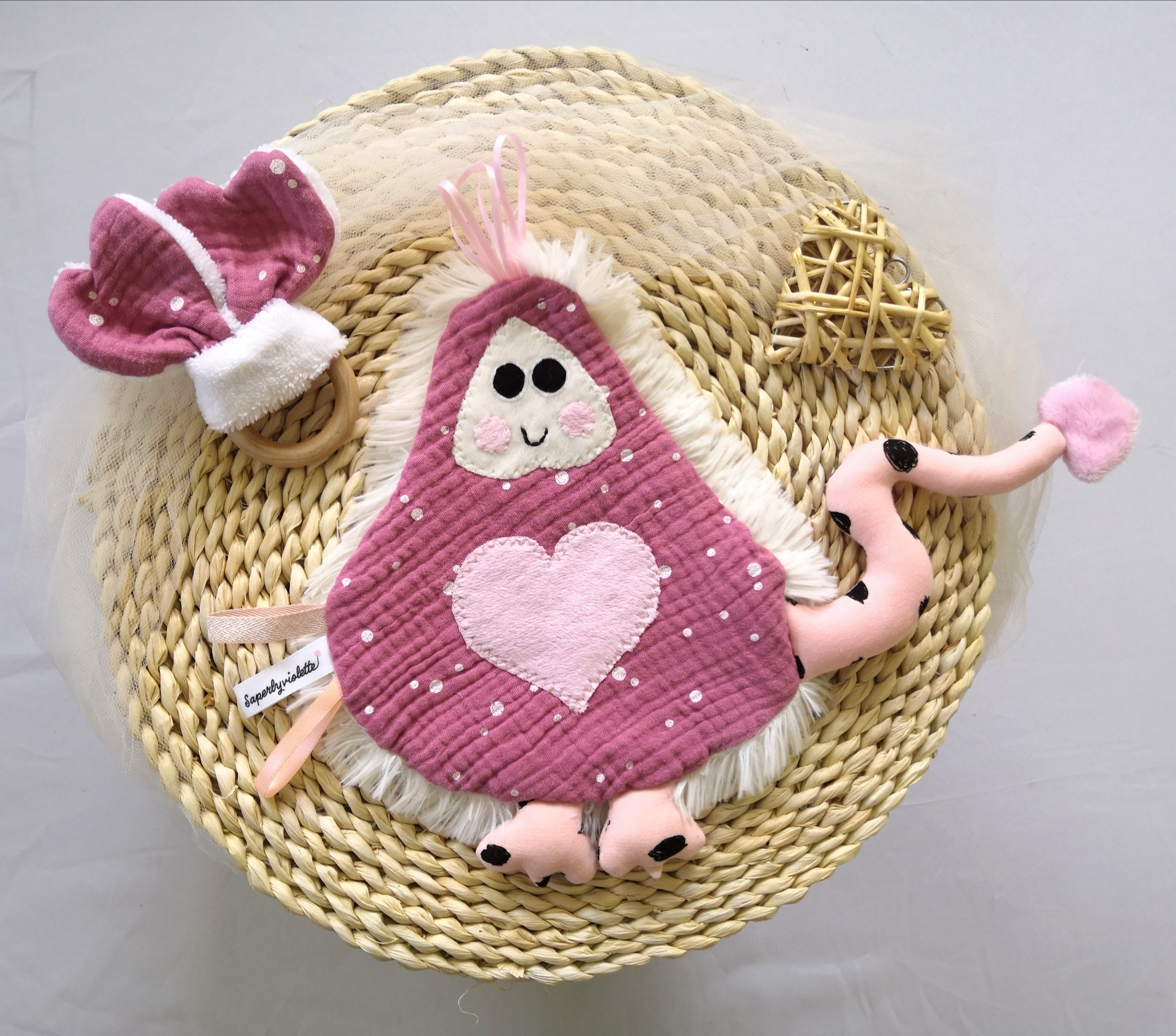 Doudou “Miss Papouillou” raplapla, personnalisable – Image 8