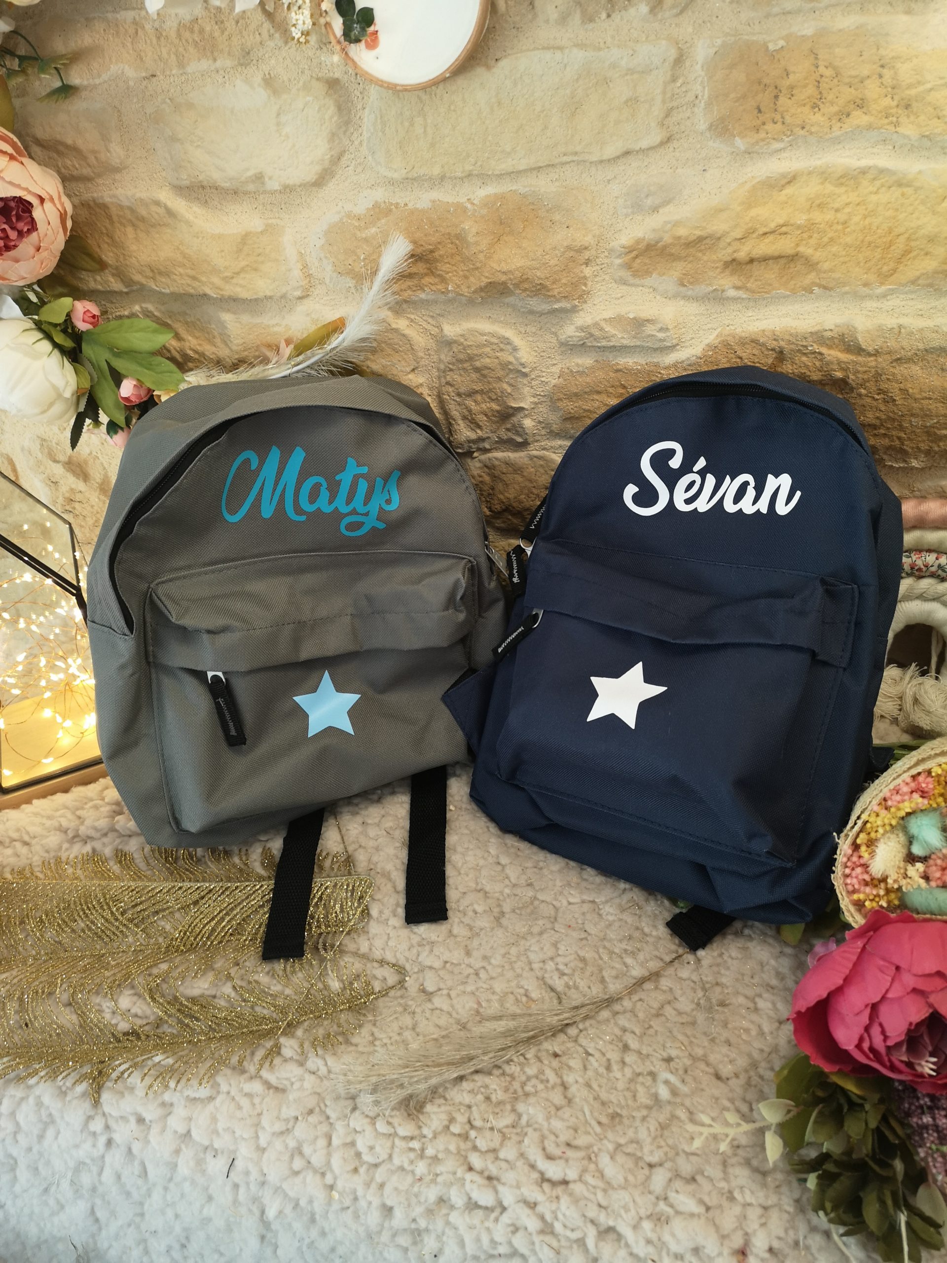 Sac à dos enfant petit modèle à personnaliser Bleu nuit – Image 2