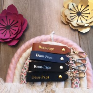 Porte clés en cuir Beau-Papa