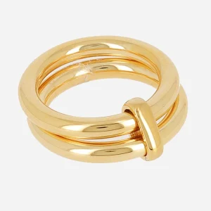 Bague Large en Acier Doré, Zag