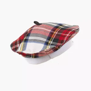Béret Ava à carreaux Tartan écru