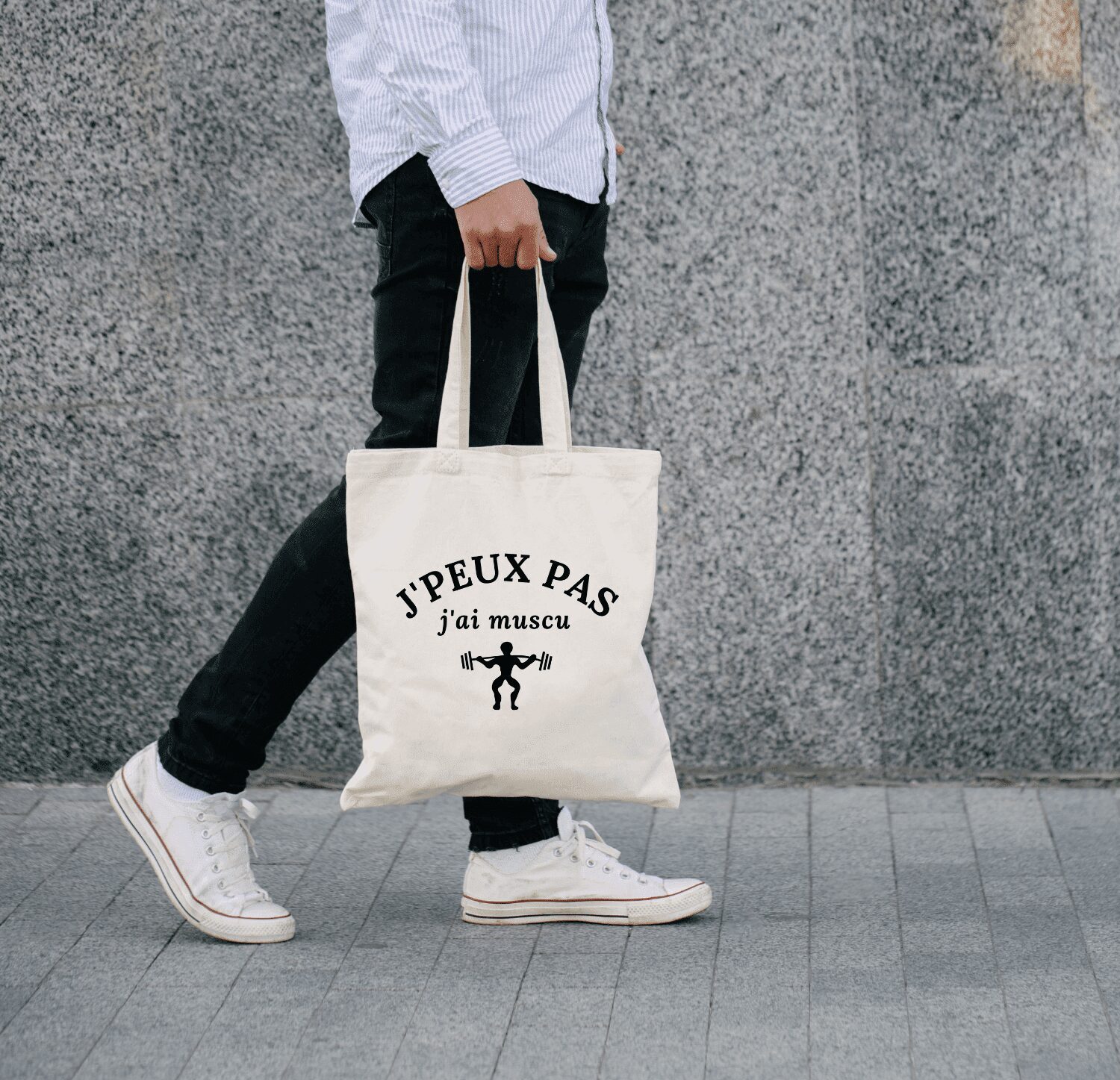 Tote bag homme – J’peux pas j’ai muscu